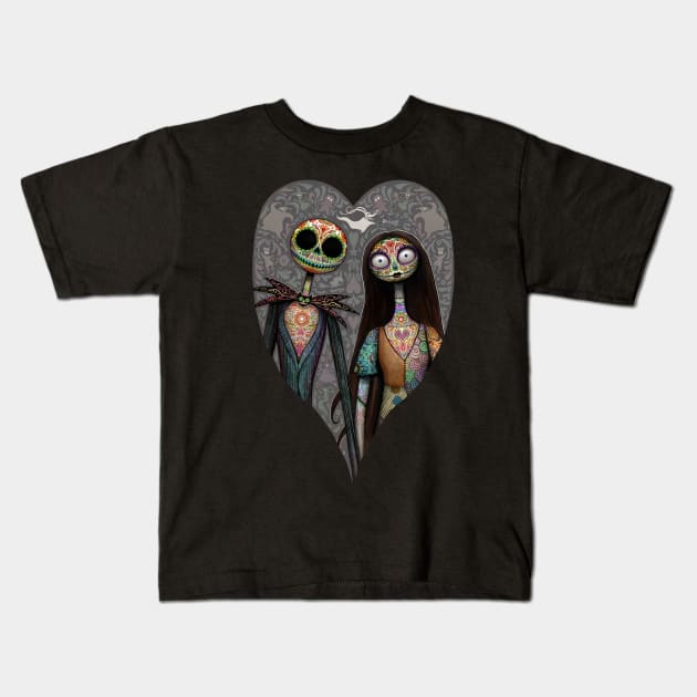 Nightmare Sugar Skulls Kids T-Shirt by nszerdy